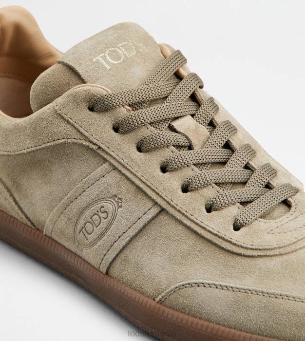 adidasi cu tabs din piele intoarsa bărbați Tod's 080D837 bej