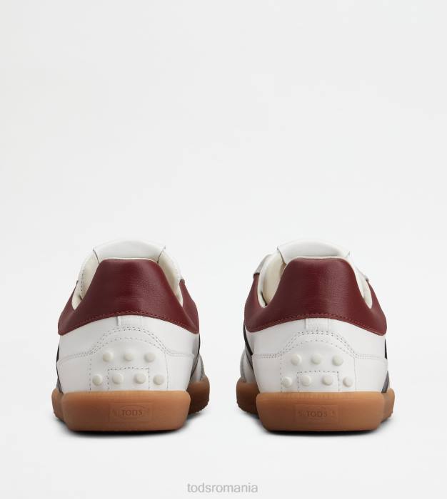 adidasi cu tabs din piele intoarsa bărbați Tod's 080D841 alb/albastru/visiniu