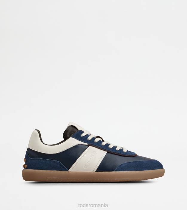 adidasi cu tabs din piele intoarsa bărbați Tod's 080D892 albastru/alb aproape