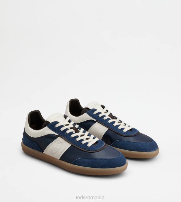 adidasi cu tabs din piele intoarsa bărbați Tod's 080D892 albastru/alb aproape