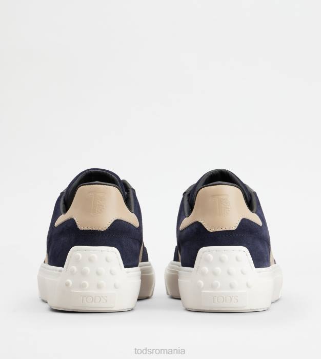 adidasi din piele intoarsa bărbați Tod's 080D851 albastru/roz/gri