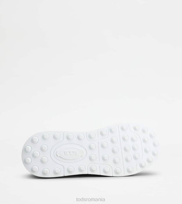 adidasi din piele intoarsa si piele neteda bărbați Tod's 080D880 alb/albastru