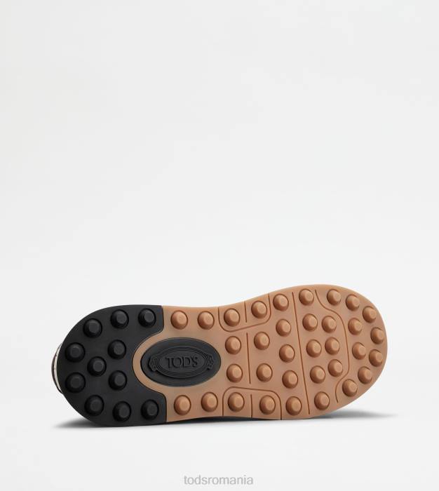 adidasi din piele intoarsa si piele neteda bărbați Tod's 080D882 visiniu/alb