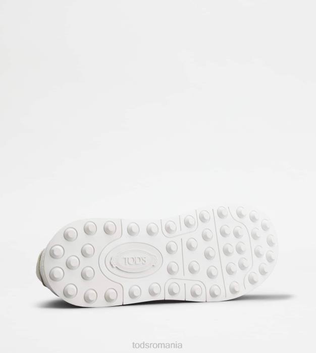 adidasi din piele intoarsa si piele neteda bărbați Tod's 080D885 alb murdar/bej/alb