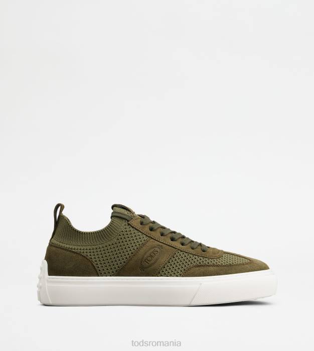 adidasi din stofa si piele intoarsa bărbați Tod's 080D848 verde