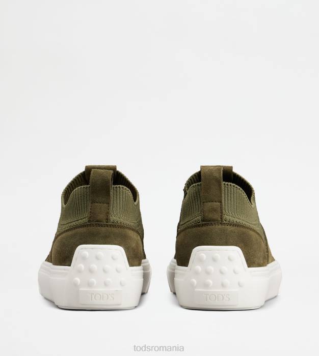 adidasi din stofa si piele intoarsa bărbați Tod's 080D848 verde