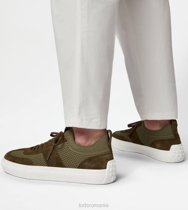 adidasi din stofa si piele intoarsa bărbați Tod's 080D848 verde