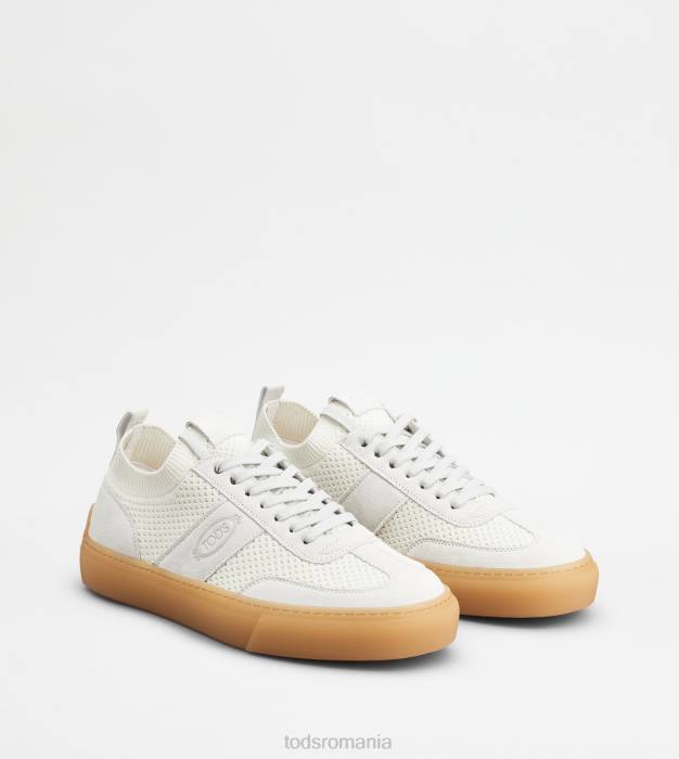 adidasi din stofa si piele intoarsa bărbați Tod's 080D855 alb