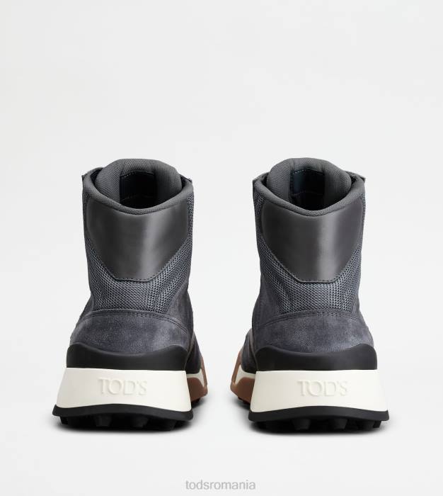 adidasi hi-top din piele intoarsa si piele neteda bărbați Tod's 080D849 gri