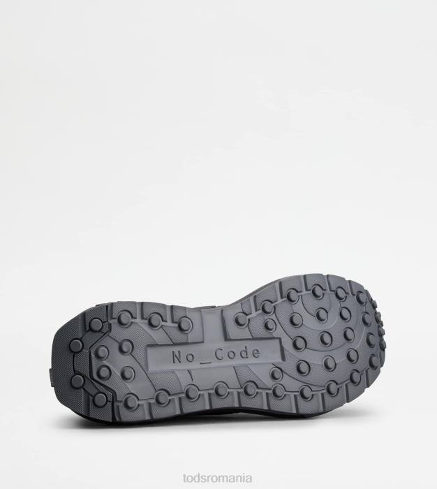 no_code j din material tehnic și piele bărbați Tod's 080D872 gri-verzui