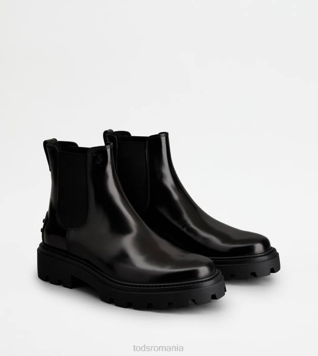 botine din piele bărbați Tod's 080D804 negru