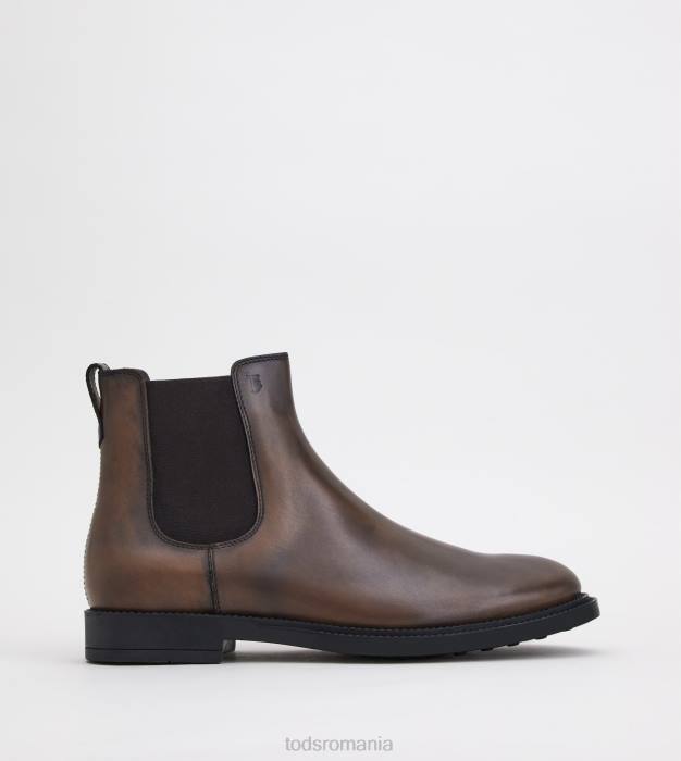botine din piele bărbați Tod's 080D807 maro