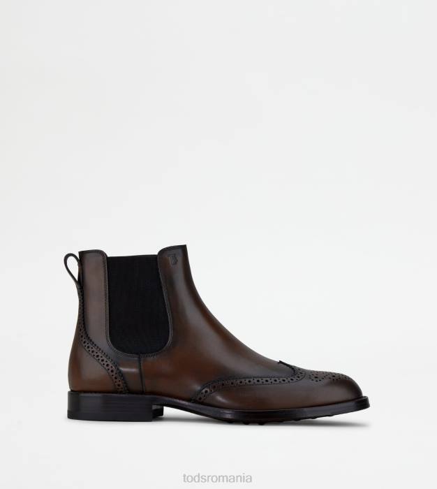 botine din piele bărbați Tod's 080D811 maro