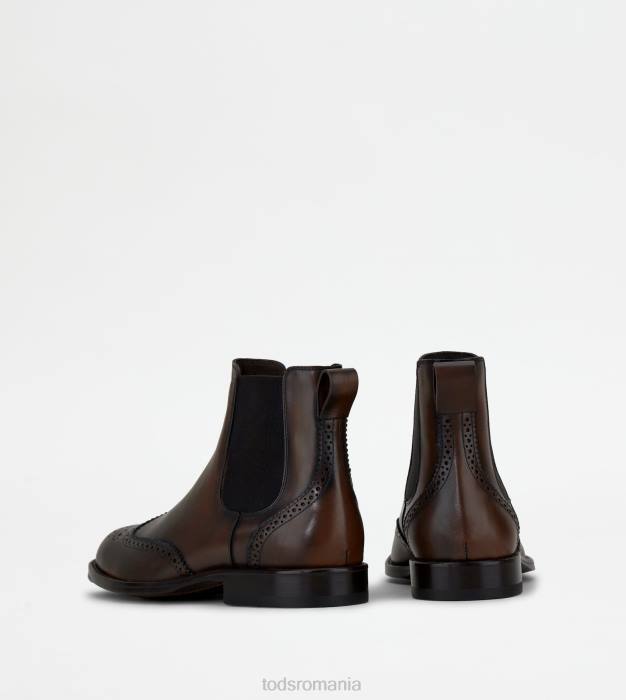 botine din piele bărbați Tod's 080D811 maro