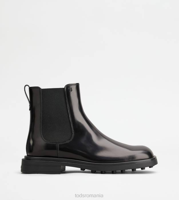 cizme chelsea din piele bărbați Tod's 080D805 negru