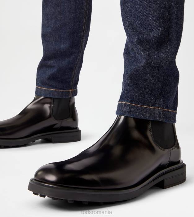 cizme chelsea din piele bărbați Tod's 080D805 negru