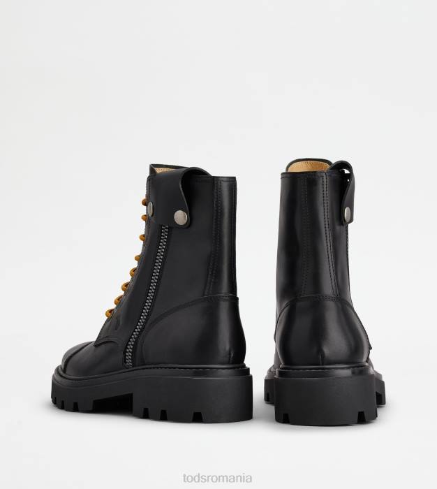 cizme de luptă din piele bărbați Tod's 080D813 negru