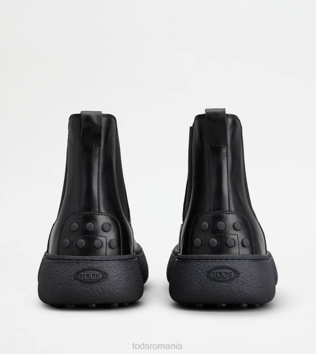 w. g. cizme chelsea din piele bărbați Tod's 080D803 negru