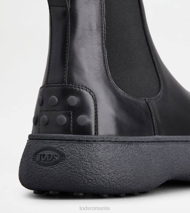 w. g. cizme chelsea din piele bărbați Tod's 080D803 negru