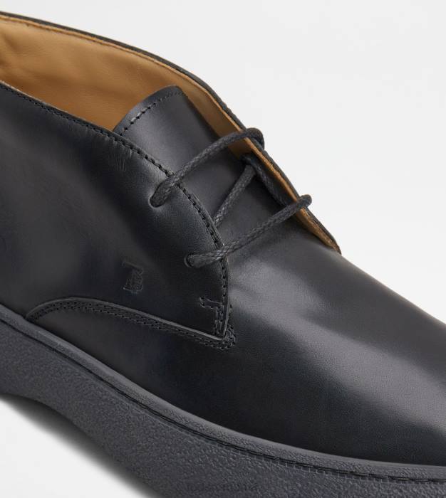 w. g. cizme desert din piele bărbați Tod's 080D782 negru