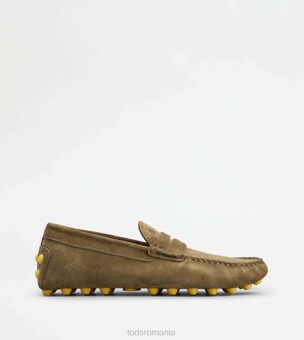 bubble gommino din piele intoarsa bărbați Tod's 080D711 verde galben