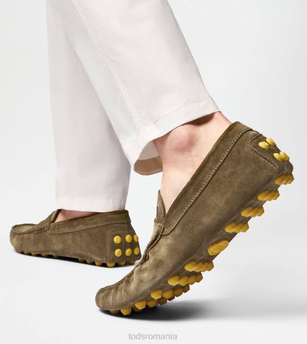 bubble gommino din piele intoarsa bărbați Tod's 080D711 verde galben