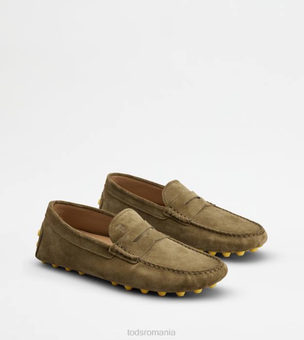 bubble gommino din piele intoarsa bărbați Tod's 080D711 verde galben