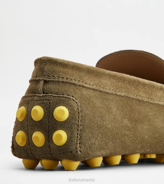 bubble gommino din piele intoarsa bărbați Tod's 080D711 verde galben