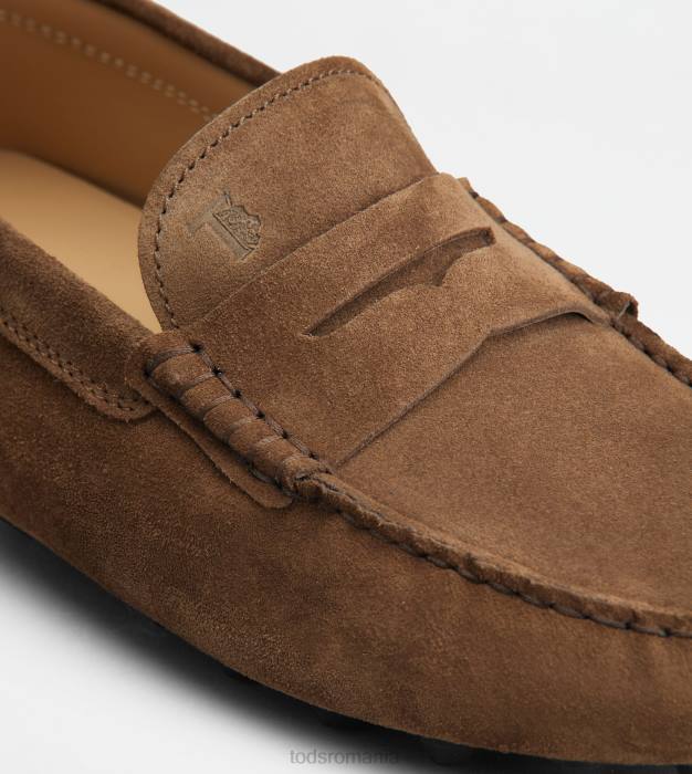 bubble gommino din piele intoarsa bărbați Tod's 080D713 maro/gri