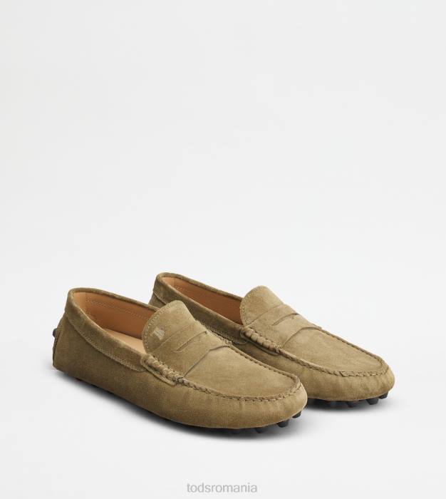 bubble gommino din piele intoarsa bărbați Tod's 080D716 verde/gri