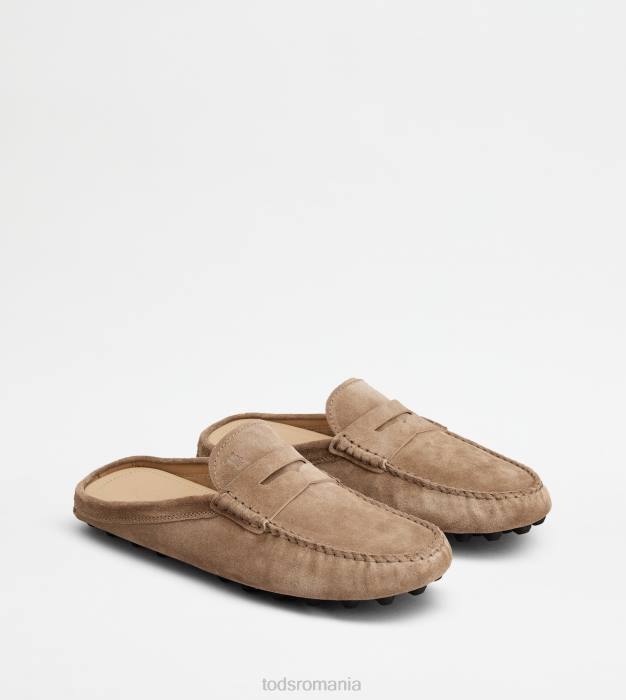 mule gommino bubble din piele intoarsa bărbați Tod's 080D720 bej/negru