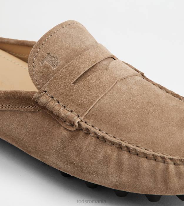 mule gommino bubble din piele intoarsa bărbați Tod's 080D720 bej/negru