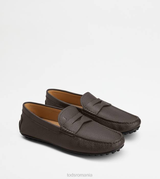 pantofi de conducere city gommino din piele bărbați Tod's 080D696 maro