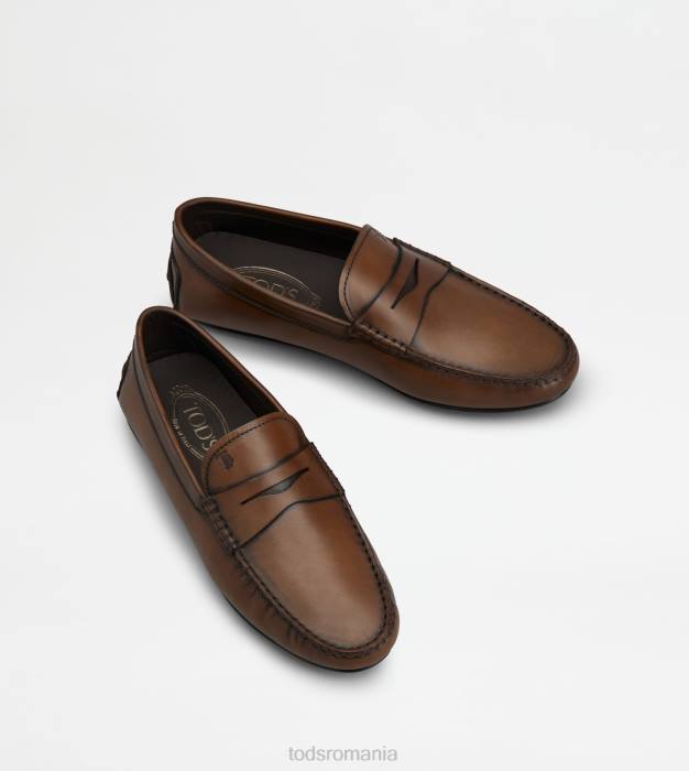 pantofi de conducere city gommino din piele bărbați Tod's 080D754 maro