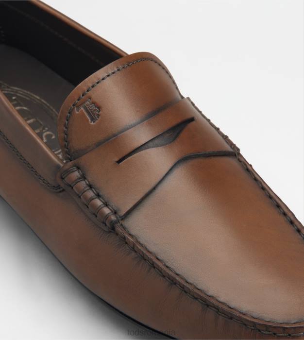 pantofi de conducere city gommino din piele bărbați Tod's 080D754 maro