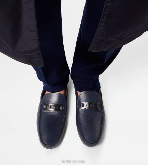pantofi de conducere city gommino din piele bărbați Tod's 080D766 albastru