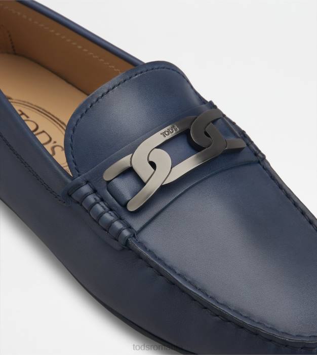 pantofi de conducere city gommino din piele bărbați Tod's 080D766 albastru