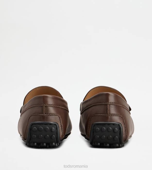 pantofi de conducere city gommino din piele bărbați Tod's 080D771 maro