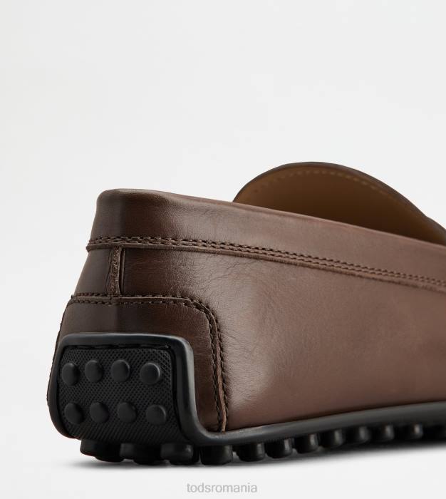 pantofi de conducere city gommino din piele bărbați Tod's 080D771 maro