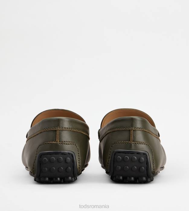 pantofi de conducere city gommino din piele bărbați Tod's 080D772 verde