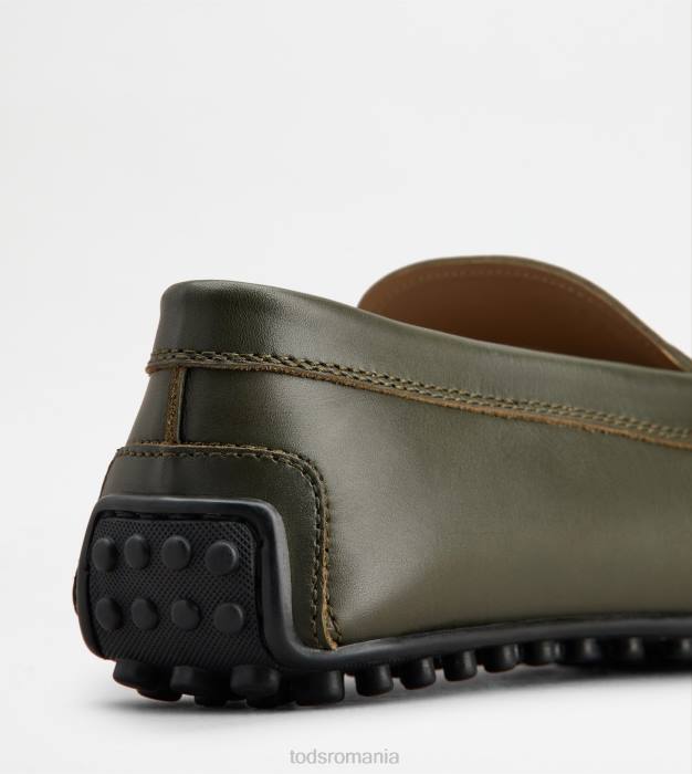 pantofi de conducere city gommino din piele bărbați Tod's 080D772 verde