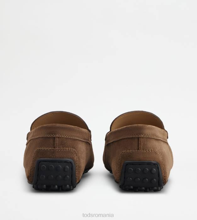 pantofi de conducere city gommino din piele intoarsa bărbați Tod's 080D694 maro