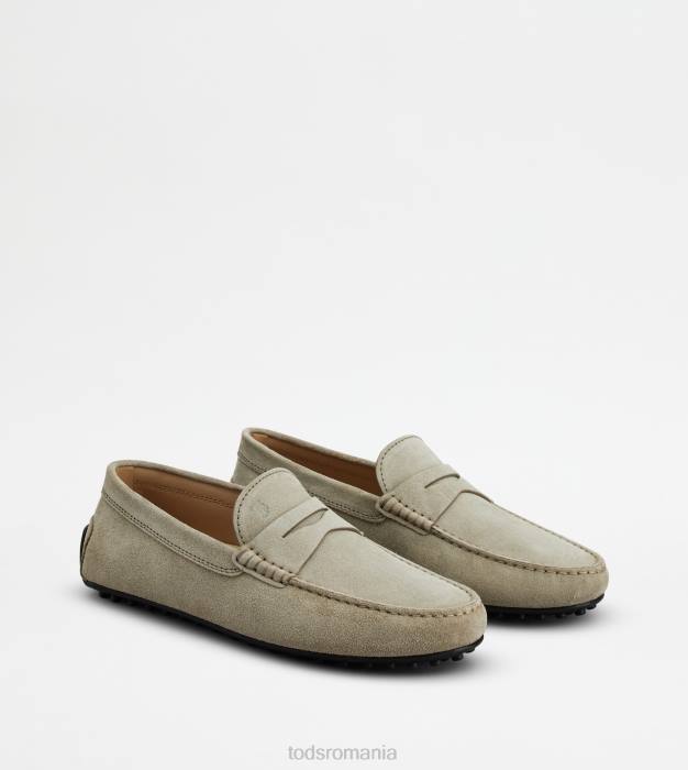 pantofi de conducere city gommino din piele intoarsa bărbați Tod's 080D753 bej