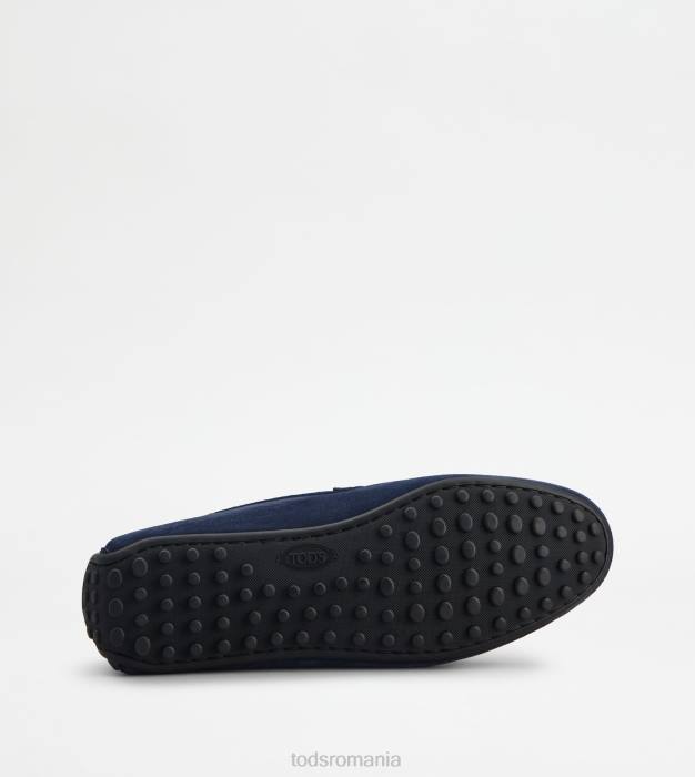 pantofi de conducere city gommino din piele intoarsa bărbați Tod's 080D756 albastru