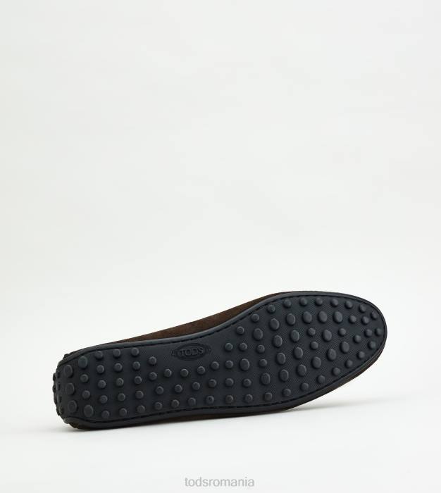 pantofi de conducere city gommino din piele intoarsa bărbați Tod's 080D760 maro
