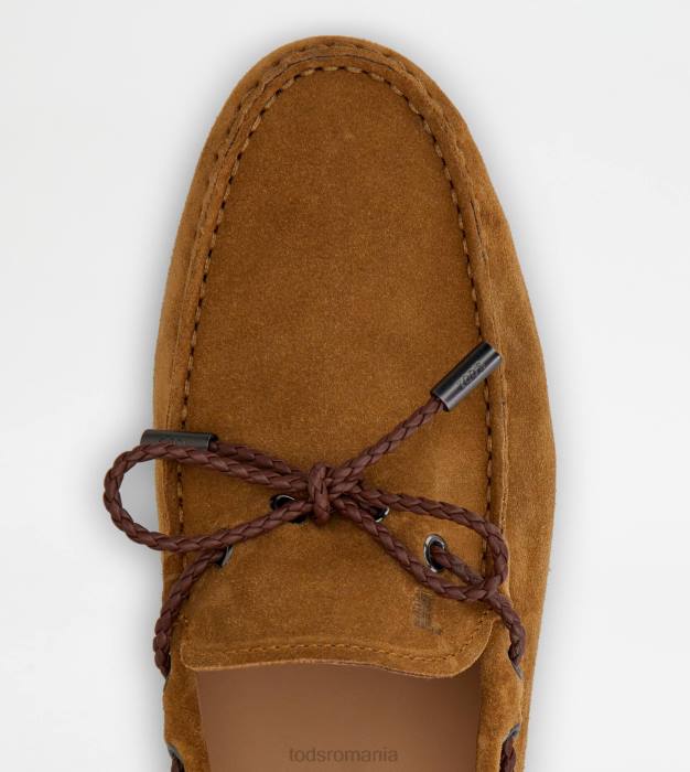 pantofi de conducere city gommino din piele intoarsa bărbați Tod's 080D779 maro