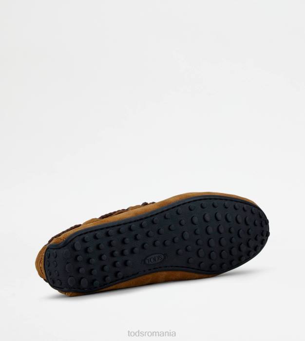 pantofi de conducere city gommino din piele intoarsa bărbați Tod's 080D779 maro
