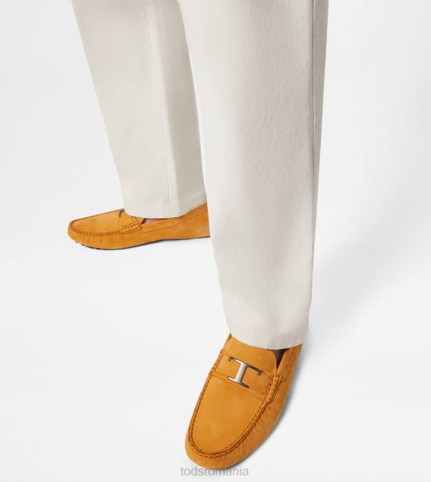 pantofi gommino din nubuc bărbați Tod's 080D722 galben