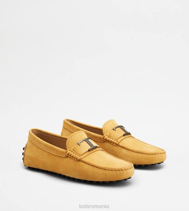 pantofi gommino din nubuc bărbați Tod's 080D722 galben