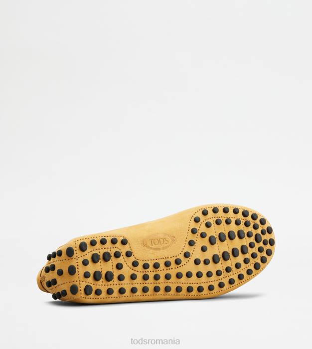 pantofi gommino din nubuc bărbați Tod's 080D722 galben